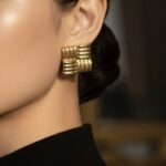 Stylish Gold Tone Square Earrings