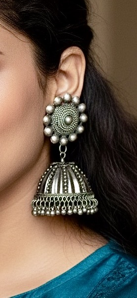 Oxidised heavy look Jhumka