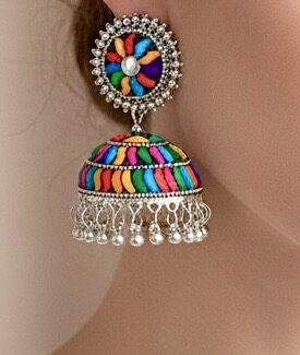 Very Pretty Oxidised Multicolour Jhumka