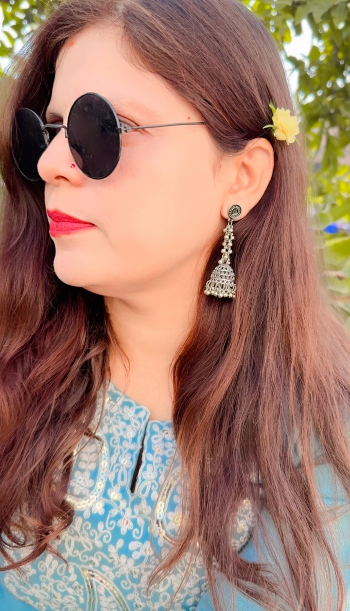 Long Oxidised Earring n